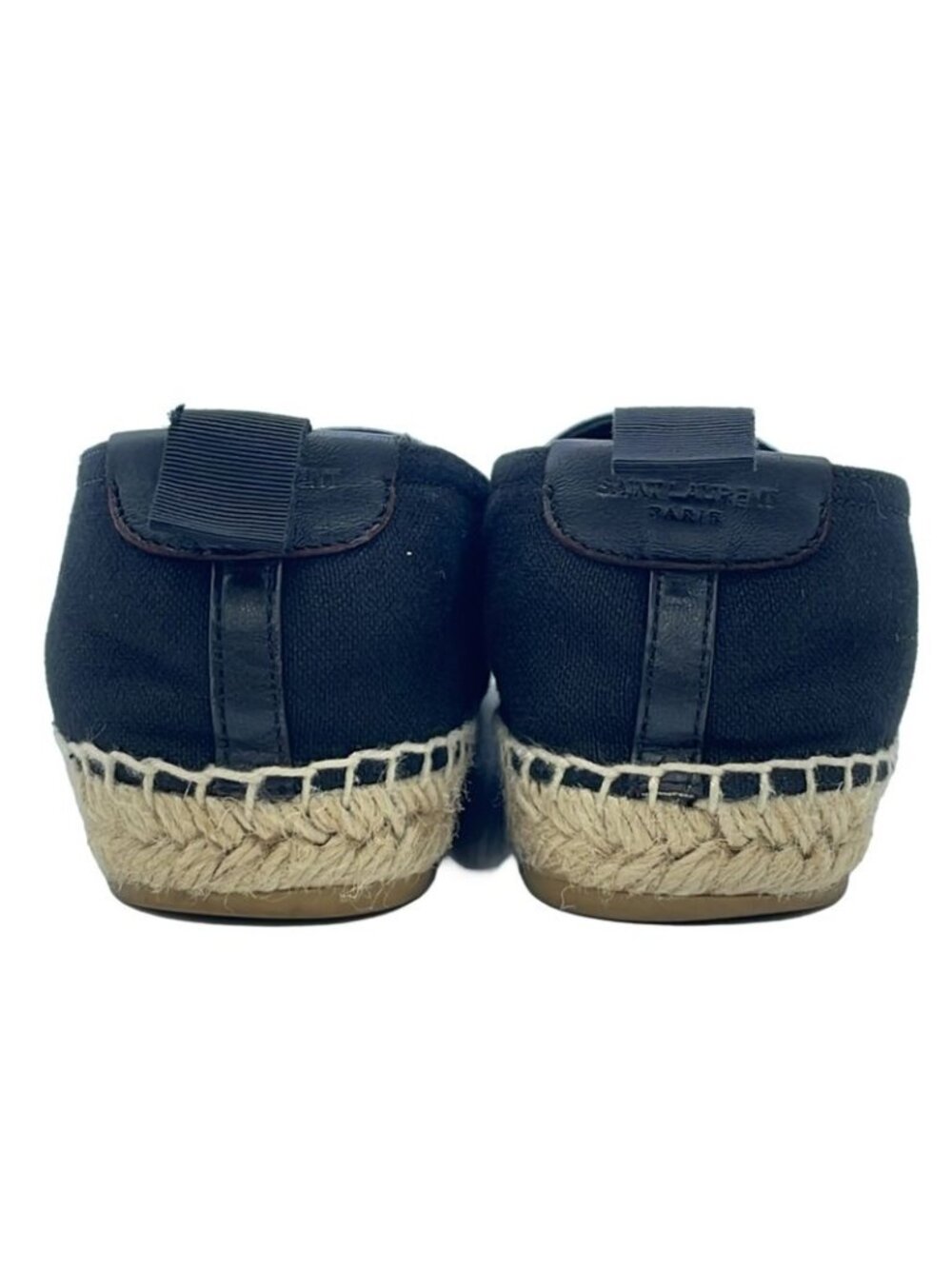 Saint Laurent Paris 17 SS Logo Embroidered Espadrilles Shoes Gup80 Black - Picture 3 of 6